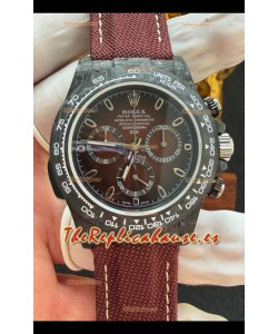 Reloj Rolex Daytona DiW negro con fibra de carbono y esfera marrón, superclon