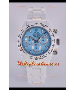 Reloj Rolex Daytona AET de cerámica blanca con esfera azul y movimiento 4130, superclon