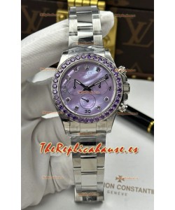Reloj Rolex Daytona Super Purple Pearl con movimiento Pearl 4131, réplica exacta