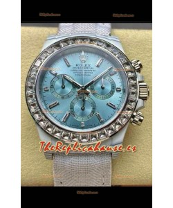 Reloj Rolex Daytona TPT con caja, esfera azul hielo y correa de nailon, réplica de alta calidad