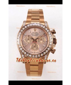 Reloj Rolex Daytona 126595 con MVMNT con volante de inercia variable, esfera de oro rosa, superclon
