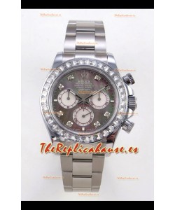 Reloj Rolex Daytona 126599 MVMNT con volante de inercia variable, oro blanco con perlas grises, superclon
