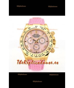 Reloj Rolex Daytona 116568 de oro amarillo con movimiento 4801 y esfera nacarada, réplica de alta calidad