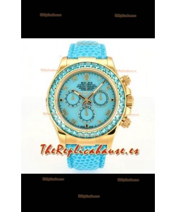 Reloj Rolex Daytona 116568 de oro amarillo, movimiento 4801, zafiros, esfera azul, superclon