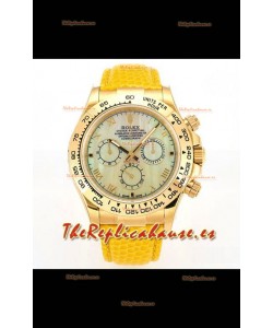 Reloj Rolex Daytona 116568 de oro amarillo con movimiento 4801 y esfera amarilla, réplica de alta calidad