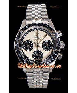 Reloj Rolex Daytona Paul Newman de 37 mm con esfera color crema y cuerda manual, réplica de alta calidad