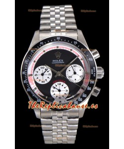 Reloj Rolex Daytona Paul Newman de 37 mm con esfera negra y cuerda manual, réplica de alta calidad