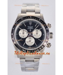 Réplica suiza del Rolex Daytona Paul Newman con esfera negra, modificado a medida con movimiento 4130