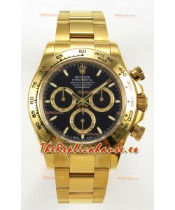Reloj Rolex Daytona 126508 de oro amarillo con esfera negra y MVMNT con volante de inercia variable, superclon
