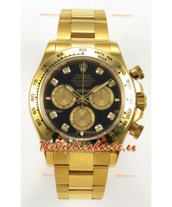 Reloj Rolex Daytona 126508 de oro amarillo con esfera negra y MVMNT con volante de inercia variable, superclon