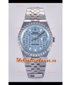 Reloj Rolex Land-Dweller 127336 Ice Blue Honeycomb Diamonds de 40 mm, réplica de alta calidad