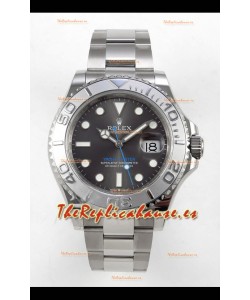 Reloj Rolex Yachtmaster de 40 mm con esfera gris, movimiento 3235 y esfera azul, superclon