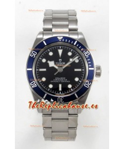 Reloj Tudor Black Bay 41 con esfera negra y bisel azul, réplica del Oyster Superclon