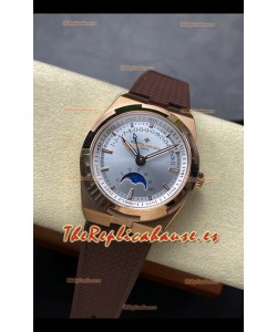 Reloj réplica suizo Vacheron Constantin Overseas True Moon Phase con esfera de acero y oro rosa