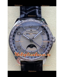 Reloj réplica suizo Vacheron Constantin Fiftysix con fase lunar, esfera de acero y caja de acero