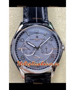 Reloj réplica suizo Vacheron Constantin Fiftysix Day-Date de acero inoxidable con esfera gris